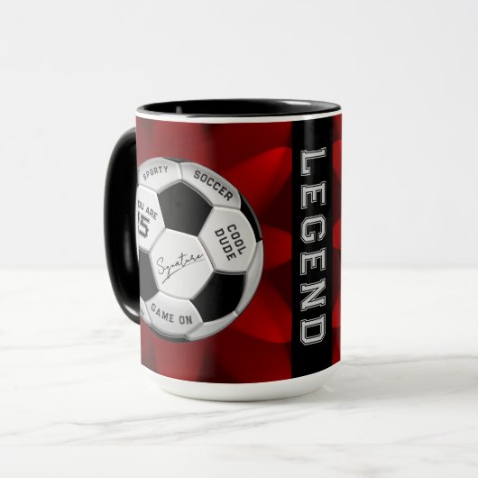 Personalized Soccer Ball Birthday  | Age Name Text マグカップ (正面左)