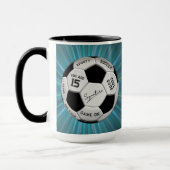 Personalized Soccer Ball Birthday  | Age Name Text マグカップ (左)