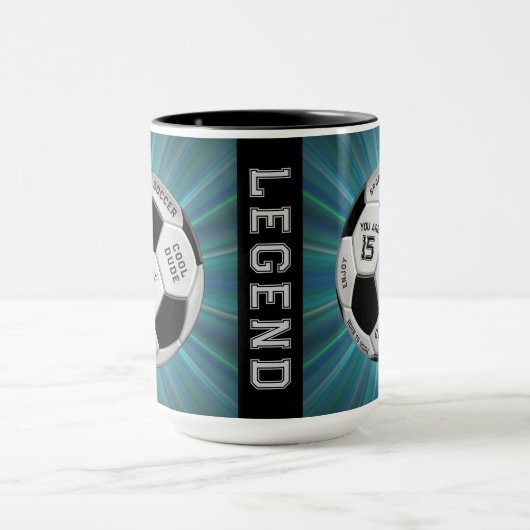 Personalized Soccer Ball Birthday  | Age Name Text マグカップ (中央)