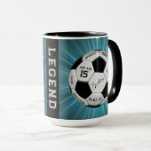 Personalized Soccer Ball Birthday  | Age Name Text マグカップ (正面右)