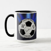 Personalized Soccer Ball Birthday  | Age Name Text マグカップ (左)