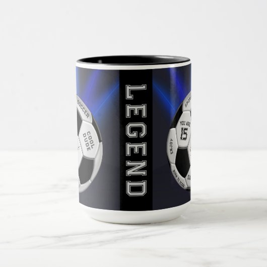 Personalized Soccer Ball Birthday  | Age Name Text マグカップ (中央)