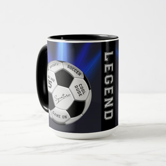 Personalized Soccer Ball Birthday  | Age Name Text マグカップ (正面左)