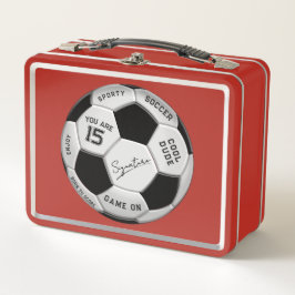 Personalized Soccer Ball Birthday  | Age Name Text メタルランチボックス