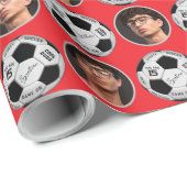 Personalized Soccer Ball Birthday  | Age Name Text ラッピングペーパー (ロールコーナー)