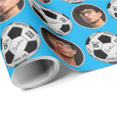 Personalized Soccer Ball Birthday  | Age Name Text ラッピングペーパー (ロールコーナー)