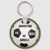Personalized Soccer Ball Gold Gifts キーホルダー (正面)