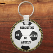 Personalized Soccer Ball Gold Gifts キーホルダー (正面)