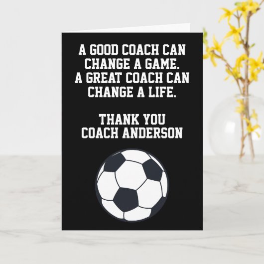 Personalized Soccer Coach From Team Players カード (黄色い花)