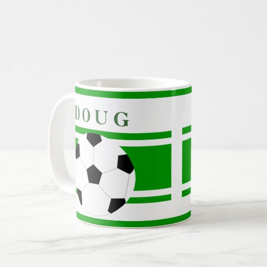 Personalized Soccer Coffee Mugs コーヒーマグカップ (正面左)