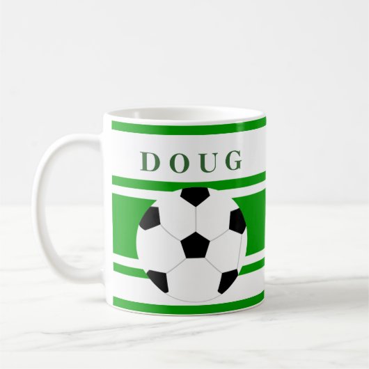 Personalized Soccer Coffee Mugs コーヒーマグカップ (左)
