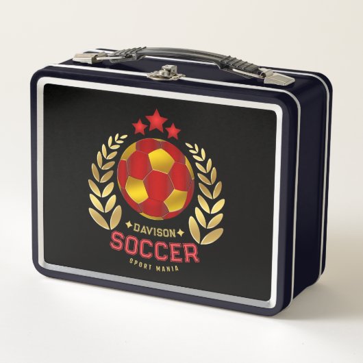 Personalized Soccer Emblem メタルランチボックス (正面)