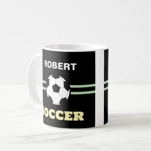 Personalized Soccerball Mug コーヒーマグカップ (正面左)