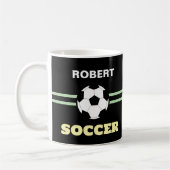 Personalized Soccerball Mug コーヒーマグカップ (左)