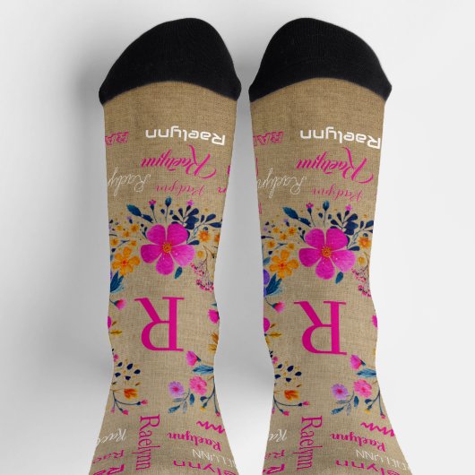 Personalized Socks Add Your Name ソックス (上部)