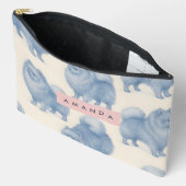 Personalized Soft and Cute Pomeranian Pattern アクセサリーポーチ (見開き)