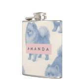 Personalized Soft and Cute Pomeranian Pattern フラスク (左)