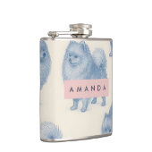 Personalized Soft and Cute Pomeranian Pattern フラスク (右)