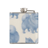 Personalized Soft and Cute Pomeranian Pattern フラスク (裏面)