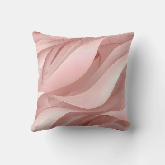 Personalized Soft Blush Pink Abstract Flow Design クッション (裏面)