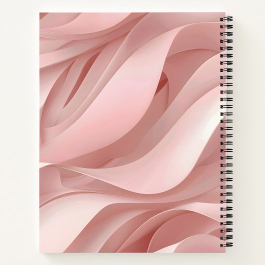 Personalized Soft Blush Pink Abstract Flow Design ノートブック (裏面)