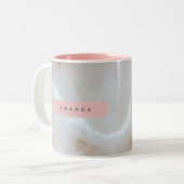 Personalized Soft Cream Onyx Marble Texture  ツートーンマグカップ (正面左)