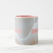 Personalized Soft Cream Onyx Marble Texture  ツートーンマグカップ (中央)