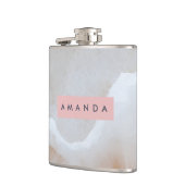 Personalized Soft Cream Onyx Marble Texture  フラスク (左)