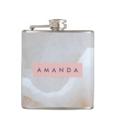 Personalized Soft Cream Onyx Marble Texture  フラスク (正面)