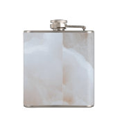 Personalized Soft Cream Onyx Marble Texture  フラスク (裏面)