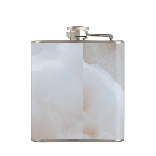 Personalized Soft Cream Onyx Marble Texture  フラスク (裏面)