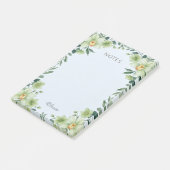 Personalized Soft Green Floral Botanical  ポストイット (アングル)