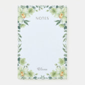 Personalized Soft Green Floral Botanical  ポストイット (正面)