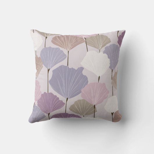 Personalized Soft Mauve and Lilac Floral Elegance クッション (裏面)