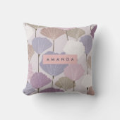 Personalized Soft Mauve and Lilac Floral Elegance クッション (正面)