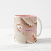 Personalized Soft Neutral Paint Texture  ツートーンマグカップ (正面右)