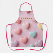 Personalized Soft Pastel Candy Heart エプロン (正面)