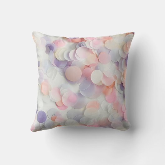 Personalized Soft Pastel Confetti Design クッション (裏面)