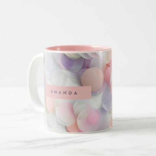 Personalized Soft Pastel Confetti Design ツートーンマグカップ (正面左)