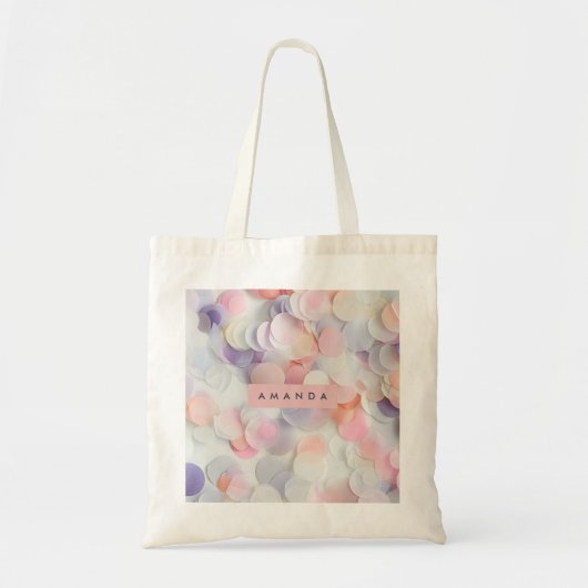 Personalized Soft Pastel Confetti Design トートバッグ (正面)