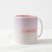 Personalized Soft Pastel Lavender Gradient ツートーンマグカップ (正面右)