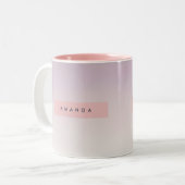 Personalized Soft Pastel Lavender Gradient ツートーンマグカップ (正面左)