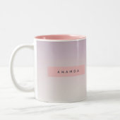 Personalized Soft Pastel Lavender Gradient ツートーンマグカップ (左)