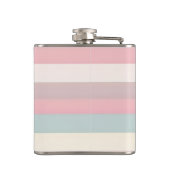 Personalized Soft Pastel Rainbow Stripes フラスク (裏面)