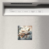 Personalized Soft Peony Watercolor Bloom マグネット (インサイチュ (食洗機))