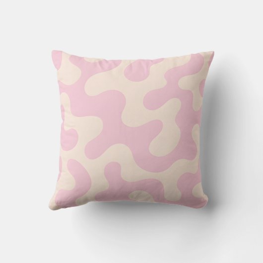 Personalized Soft Pink and Beige Abstract Camo クッション (裏面)