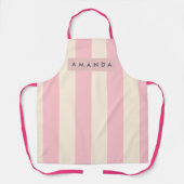 Personalized Soft Pink and Cream Stripe エプロン (正面)