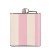 Personalized Soft Pink and Cream Stripe フラスク (裏面)