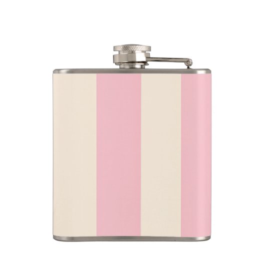 Personalized Soft Pink and Cream Stripe フラスク (裏面)