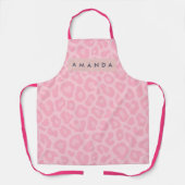 Personalized Soft Pink Leopard Print エプロン (正面)